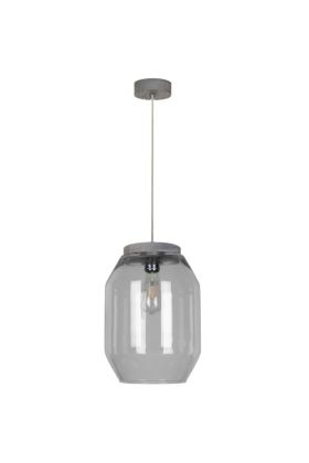 Britop Vaso 169020157 grijs grenen hanglamp met rookglas
