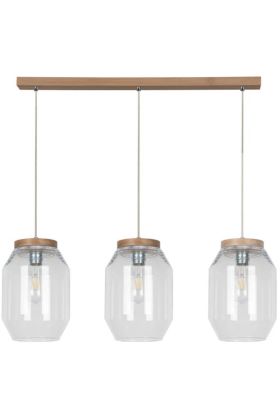 Britop Vaso 169110374 eikenhouten hanglamp met helder glas