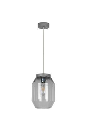 Britop Vaso 169120157 grijs grenen hanglamp met rookglas