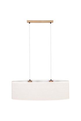 Britop Boho 17910274 eikenhouten hanglamp met linnen kap