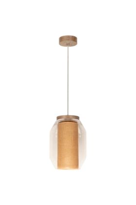 Britop Vaso jute 179110174 eiken hanglamp met jute en helder glas