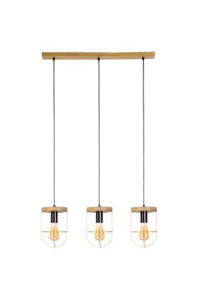 Britop Netuno 181059351 zwart met goud hanglamp met grenenhout