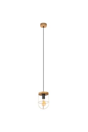 Britop Netuno 1811059151 zwart met goud hanglamp met grenenhout