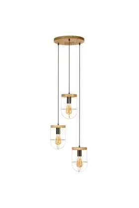 Britop Netuno 1811059351R zwart met goud hanglamp met grenen