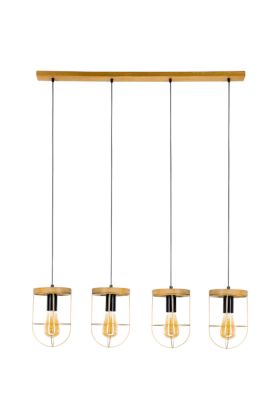 Britop Netuno 1811059451 zwart met goud hanglamp met grenen