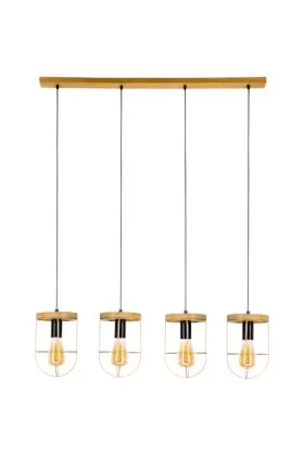 Britop Netuno 1811059451 zwart met goud hanglamp met grenen