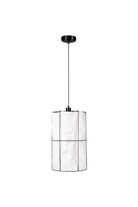 Britop Marinero 184129104 zwarte hanglamp met wit texiel