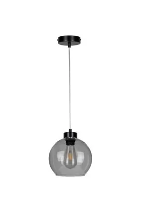 Britop Laguna 18610104 zwarte hanglamp met rookglazen bol