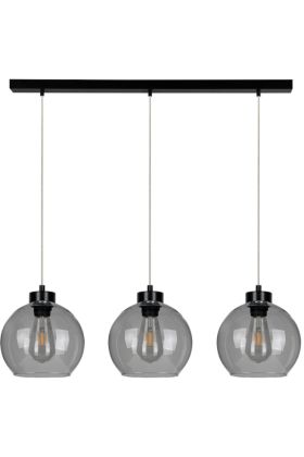 Britop Laguna 18610304 zwarte hanglamp met rookglazen bollen