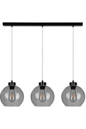 Britop Laguna 18610304 zwarte hanglamp met rookglazen bollen