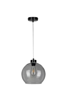 Britop Laguna 18620104 zwarte hanglamp met rookglazen bol