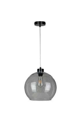 Britop Laguna 18630104 zwarte hanglamp met rookglazen kap