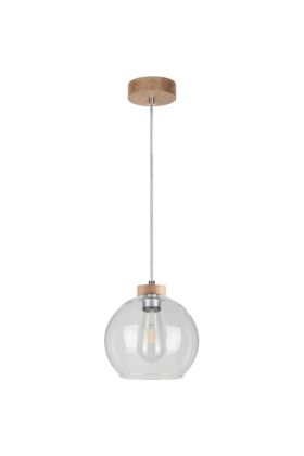 Britop Laguna 18710174 eiken hanglamp met heldere bol