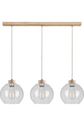Britop Laguna 18710374 eiken hanglamp met drie glazen bollen
