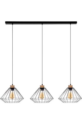 Britop Raquelle 187119304 zwarte hanglamp met eikenhout
