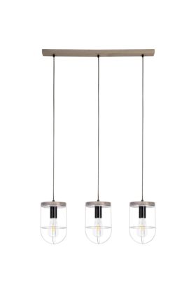 Britop Netuno 18717593587 zwart met zilver hanglamp met grijs grenen