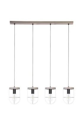 Britop Netuno 1871759457 zwart met zilver hanglamp met grijs grenen