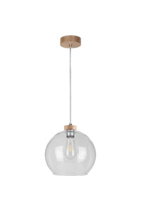 Britop Laguna 18720174 eiken hanglamp met glazen bol
