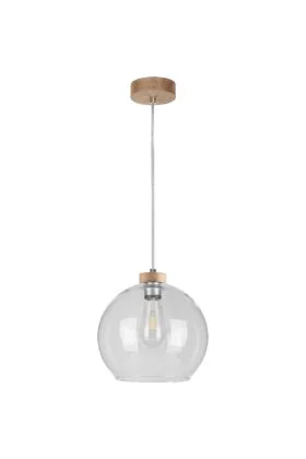 Britop Laguna 18720174 eiken hanglamp met glazen bol