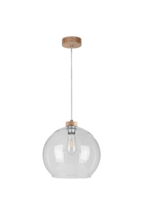 Britop Laguna 18730174 eiken hanglamp met heldere bol