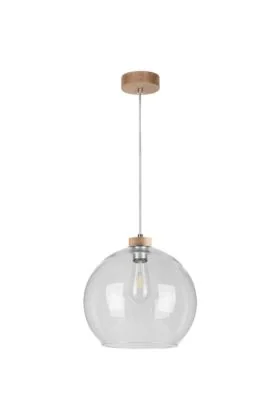 Britop Laguna 18730174 eiken hanglamp met heldere bol