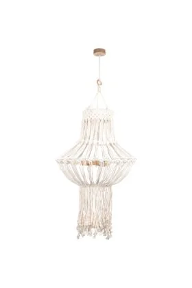 Britop Samba 18737374 hanglamp van macrame touw en eikenhout