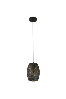 Searchlight Macbeth 19231-1BGO zwarte met laser uitgesneden metalen hanglamp