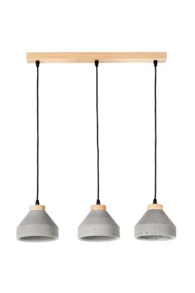 Britop Tristan 1929374 Eikenhouten hanglamp met betonnen kappen