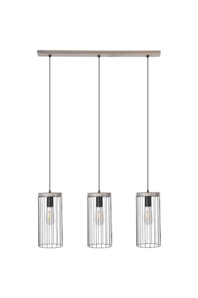 Britop Timeo 195109357 zwarte hanglamp met grijs grenen
