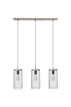 Britop Timeo 195109357 zwarte hanglamp met grijs grenen
