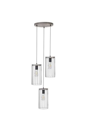 Britop Timeo 195109357R zwarte hanglamp met grijs grenen