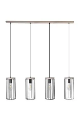 Britop Timeo 195109457 zwarte hanglamp met grijs grenen