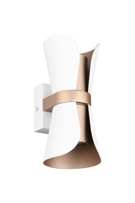 Trio Coat 218600231 wit met goudkleurige up down wandlamp