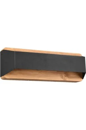 Trio Arino 224819132 zwarte wandlamp met hout