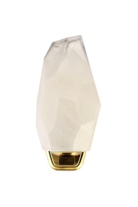 Searchlight Rocky 23142-1SB messing geborsteld glazen wandlamp