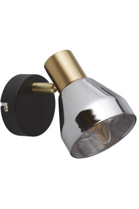 Searchlight Westminster 23801-1SM zwart met messing spot met rookglas