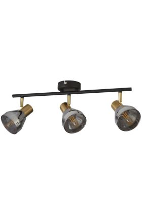 Searchlight Westminster 23801-3SM zwart met messing spot met rookglas