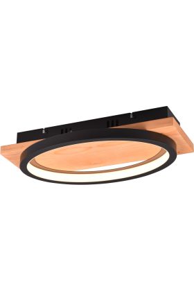 Trio Barca 241110132 houten plafondlamp met zwarte ring