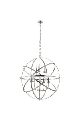 Searchlight Orbit 2478-8SS grote stalen kroonluchter 