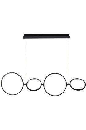 Searchlight Cirque 25771-4BK zwarte hanglamp met vier ringen