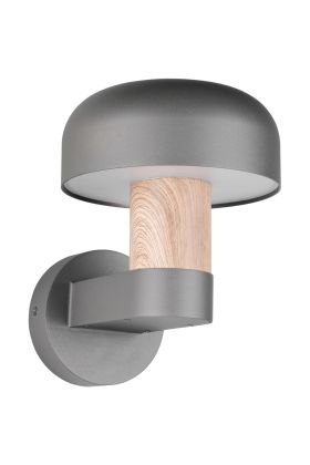 Trio Fraser 262560135 antraciet buitenlamp met hout imitatie