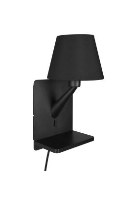Trio Comfort 262670132 zwarte wandlamp met inductief laadstation