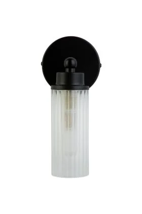 Searchlight Imperial 29981BK zwarte badkamerlamp met ribbelglas