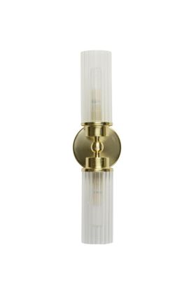 Searchlight Imperial 29982SB messing badkamerlamp met ribbel glas