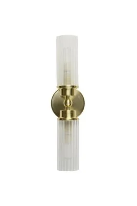 Searchlight Imperial 29982SB messing badkamerlamp met ribbel glas