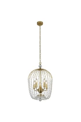 Searchlight Shower 30216-5GO goudkleurige kroonluchter met kristalglas