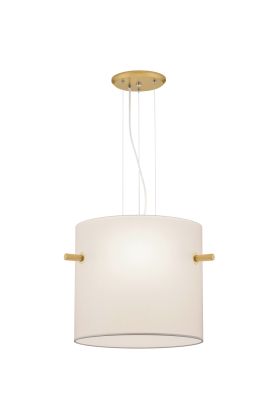 Trio Camden 308300308 witte hanglamp met mat messing