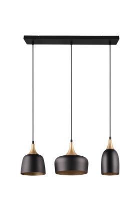 Trio Chiraz 310500332 zwart gouden hanglamp