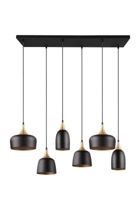 Trio Chiraz 310500632 zwart met gouden hanglamp