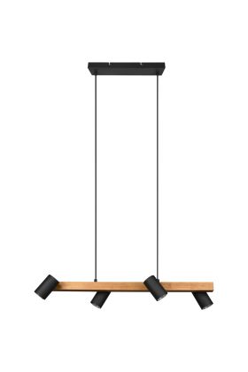 Trio Maerley 312490432 mat zwart met hout hanglamp